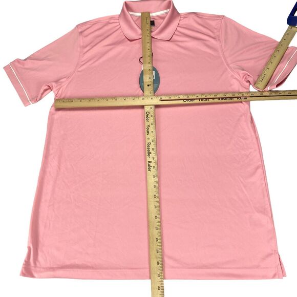 Greg Norman Polo Shirt Men's Large Pink Protek Micro Luxe Solid PlayDry Slit - Picture 4 of 16